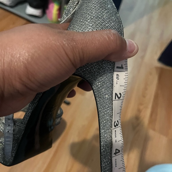 Adrianna Papell Glitter Bling Platform Shoes Silver Size 10 - Picture 2 of 3